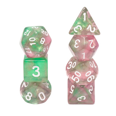 Glow in the Dark Rebirth RPG Dice Set - Bards & Cards