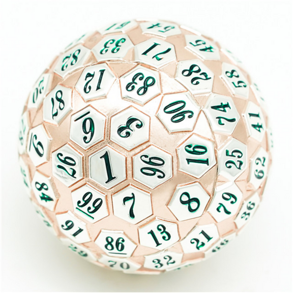 45mm Metal D100 - Rose Gold & Silver - Bards & Cards