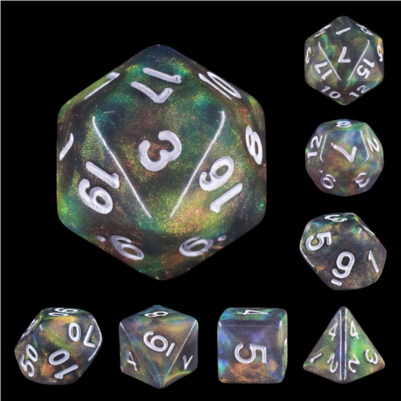 Night Wish RPG Dice Set - Bards & Cards