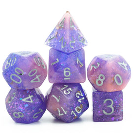 Pink & Purple Seabed Treasure RPG Dice Set - Bards & Cards