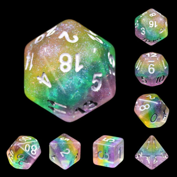 Fairy Dust RPG Dice Set - Bards & Cards