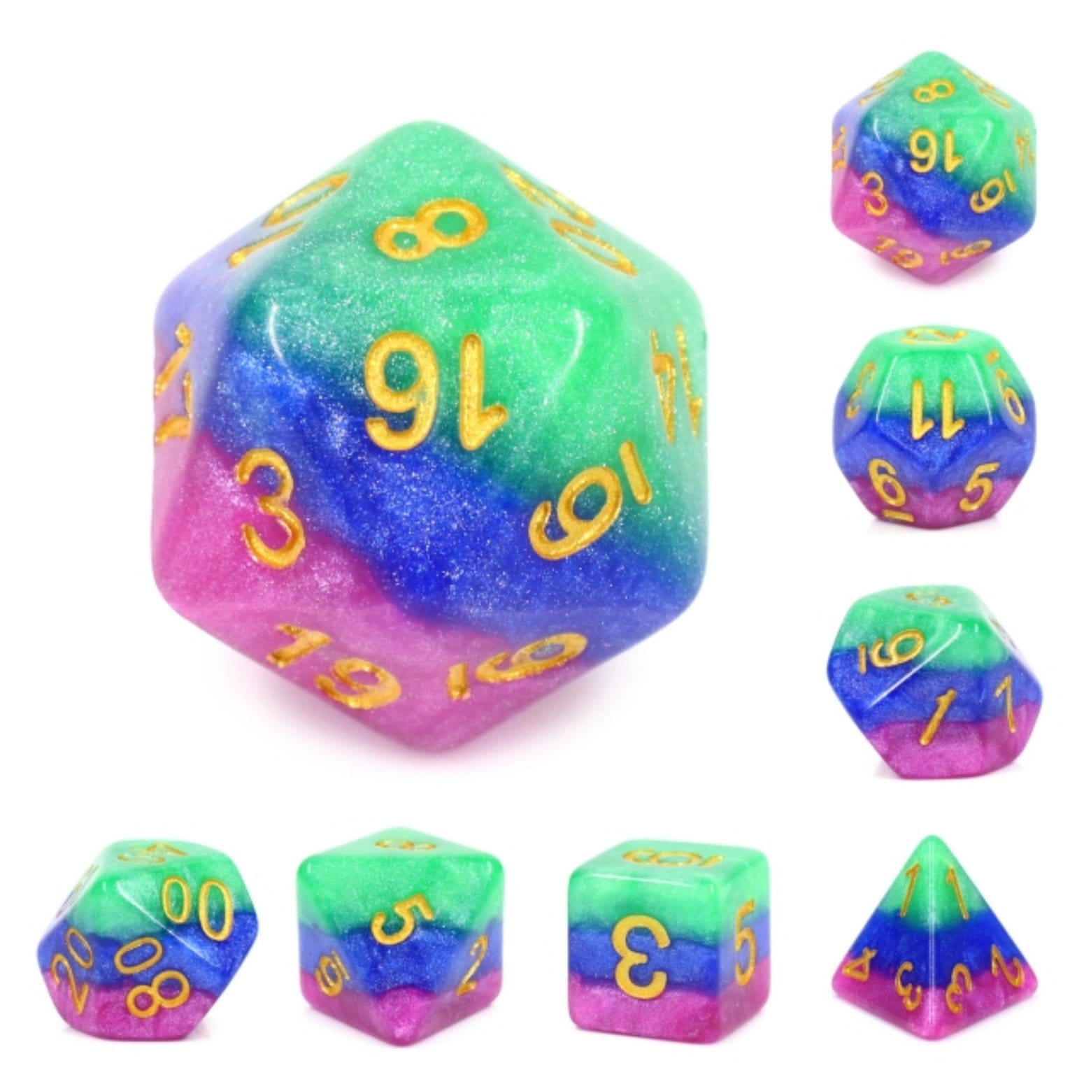 Jester’s Gambit RPG Dice Set - Bards & Cards