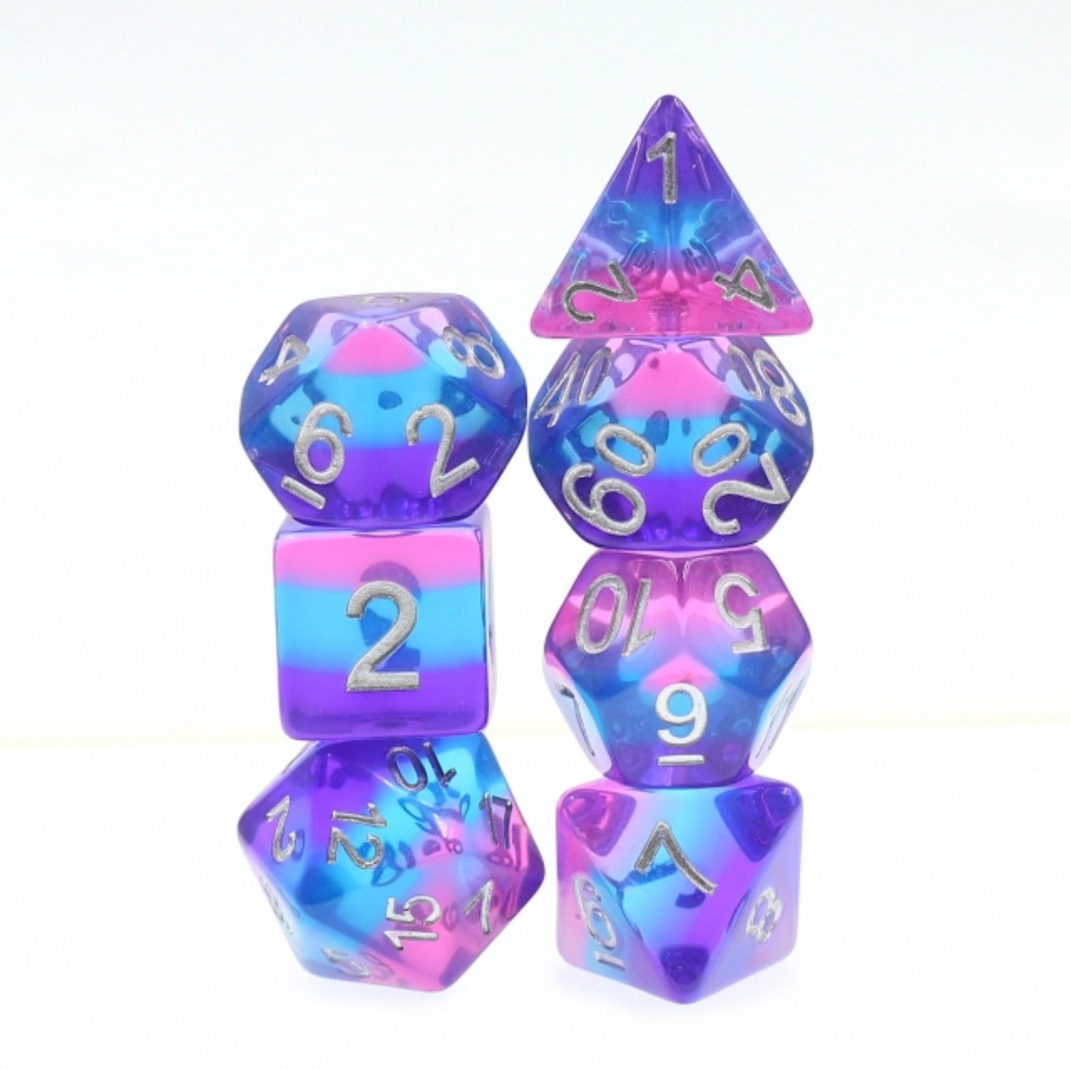 Purple Sky RPG Dice Set - Bards & Cards