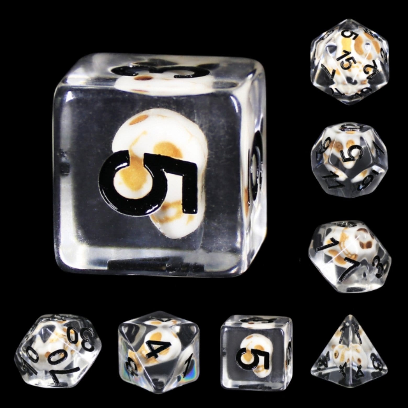 Stone Skull RPG Dice Set - Bards & Cards