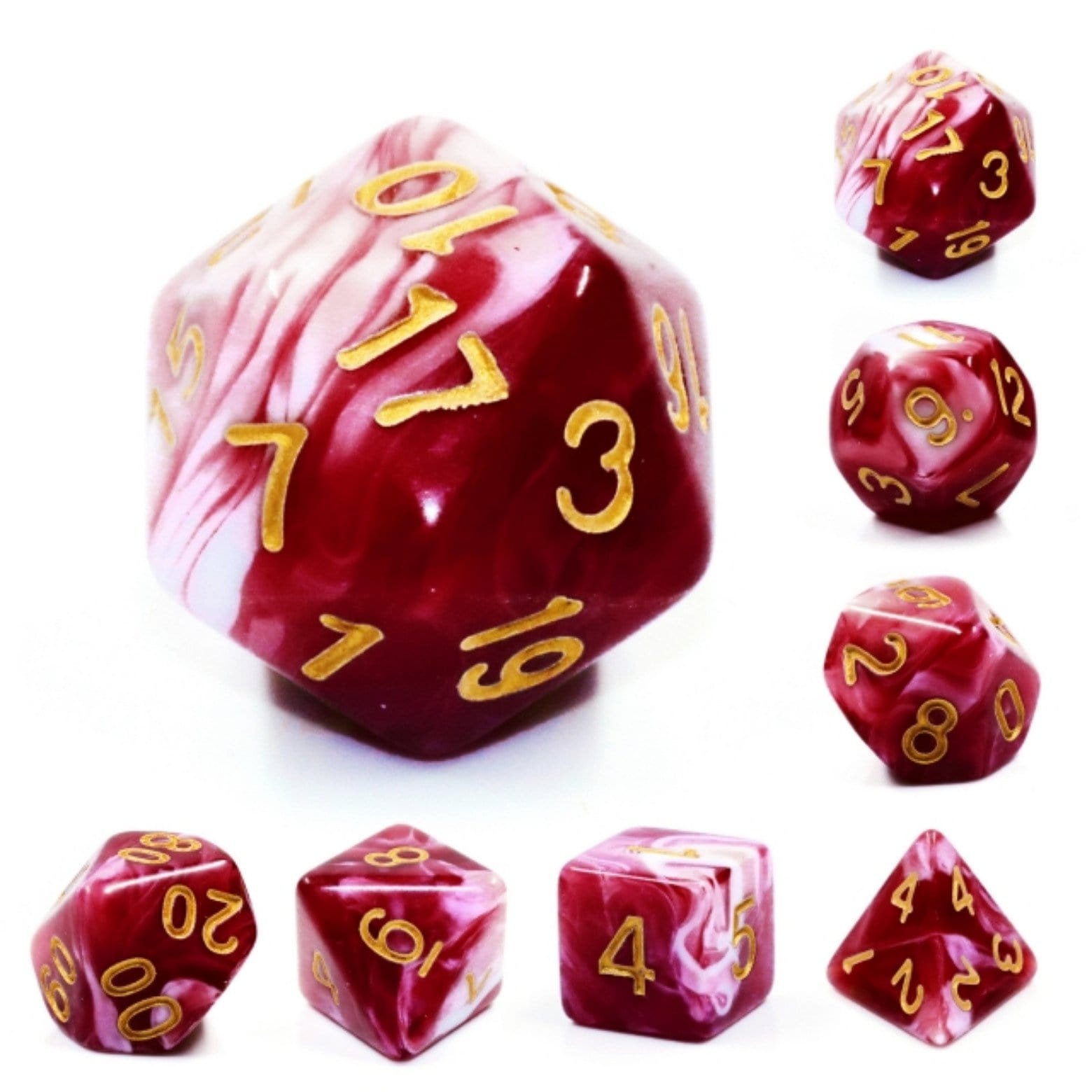 Cherry Cream RPG Dice Set - Bards & Cards