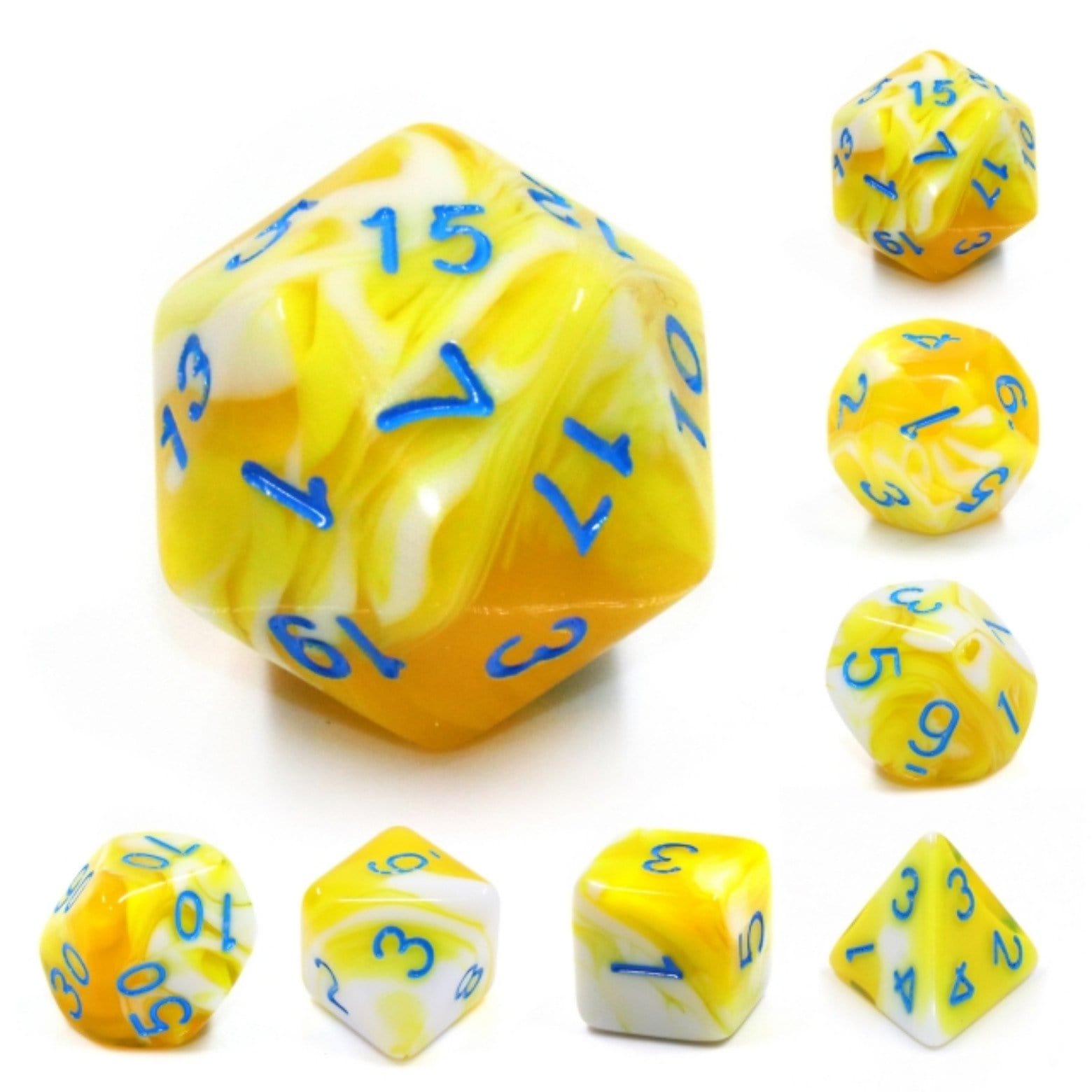 Lemon Cream RPG Dice Set - Bards & Cards