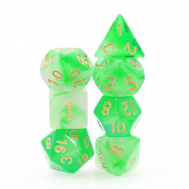 Green Milky RPG Dice Set - Bards & Cards