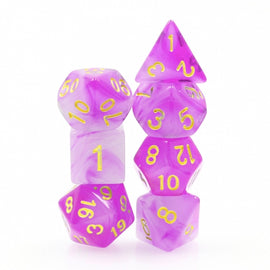 Purple Milky RPG Dice Set - Bards & Cards