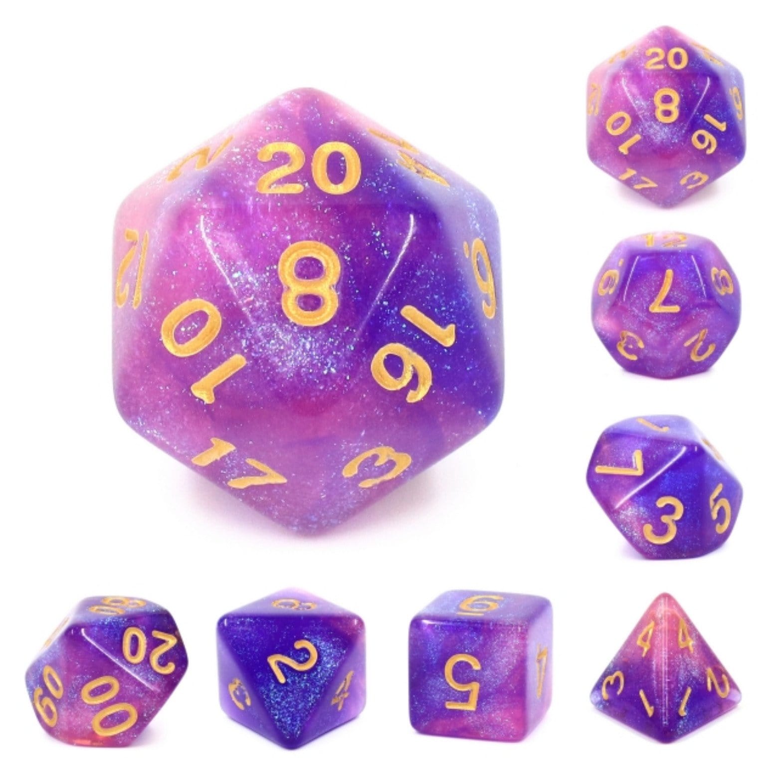 Briar Rose Aurora RPG Dice Set - Bards & Cards