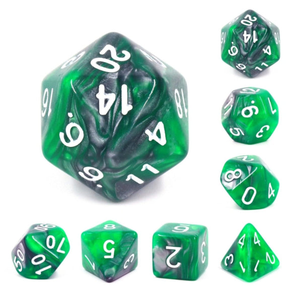Emerald Ore RPG Dice Set - Bards & Cards