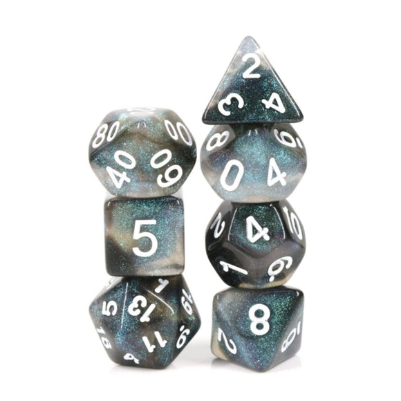 Everclear Aurora RPG Dice Set - Bards & Cards