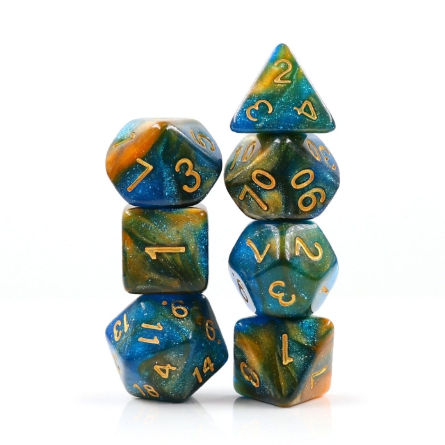 River at Dusk RPG Dice Set - Bards & Cards