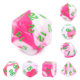 Pink Flamingo RPG Dice Set - Bards & Cards