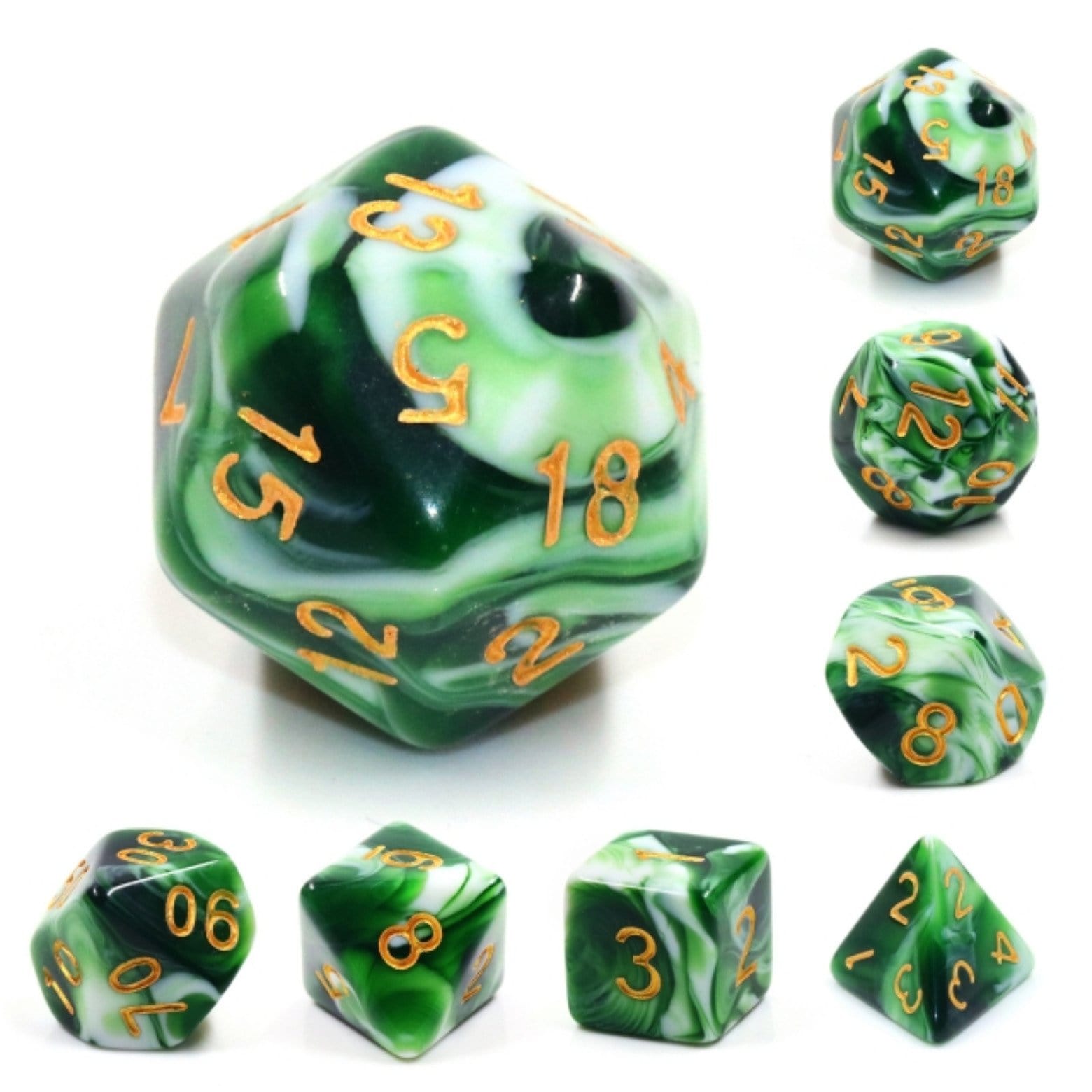 Jadeite RPG Dice Set - Bards & Cards