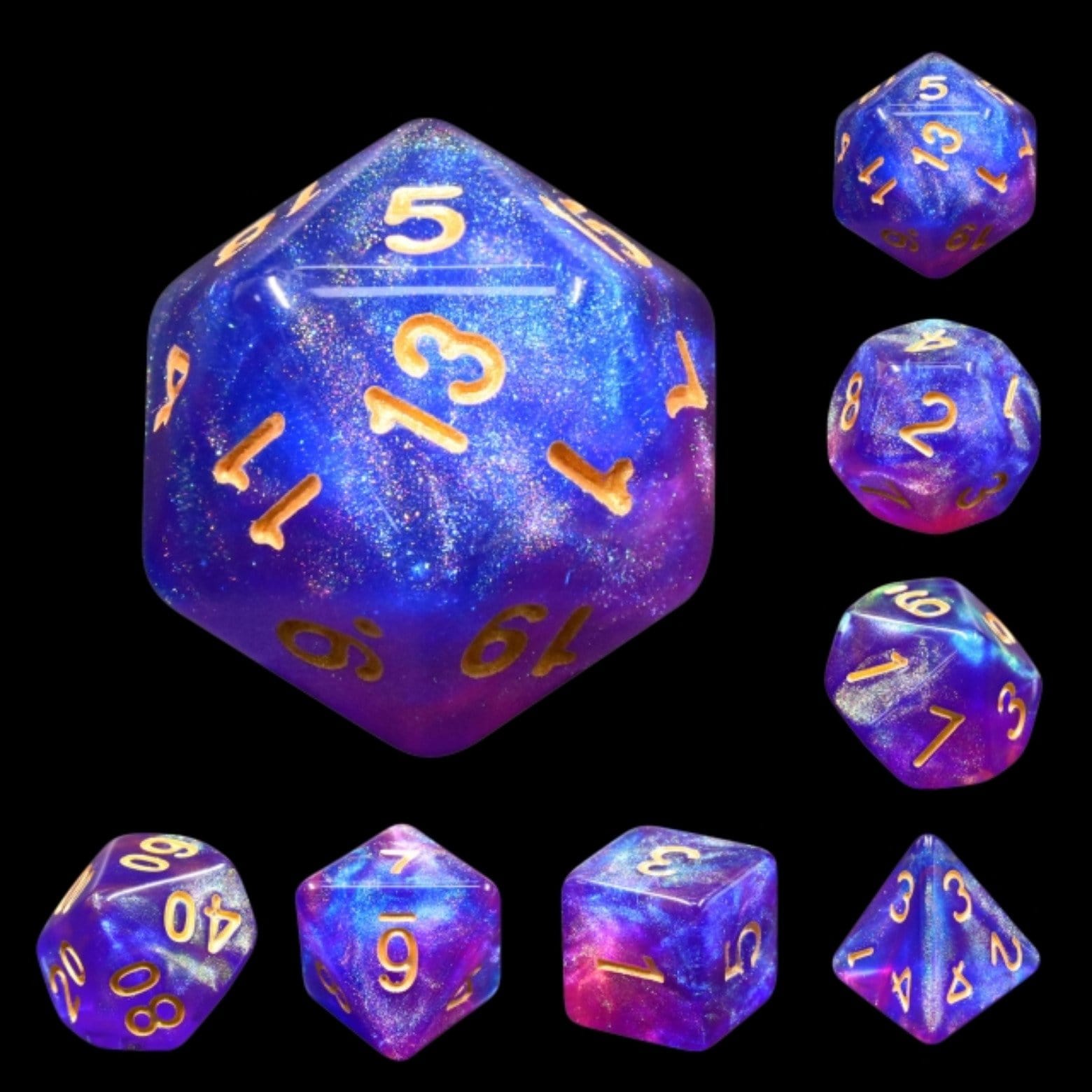 Blue Enchantress RPG Dice Set - Bards & Cards