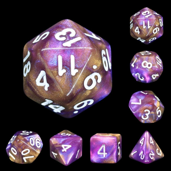 Puce RPG Dice Set - Bards & Cards