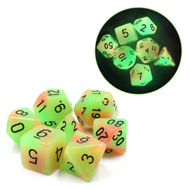 Glow in the Dark Mango RPG Dice Set - Bards & Cards