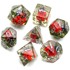 Red Ladybug  RPG Dice Set - Bards & Cards