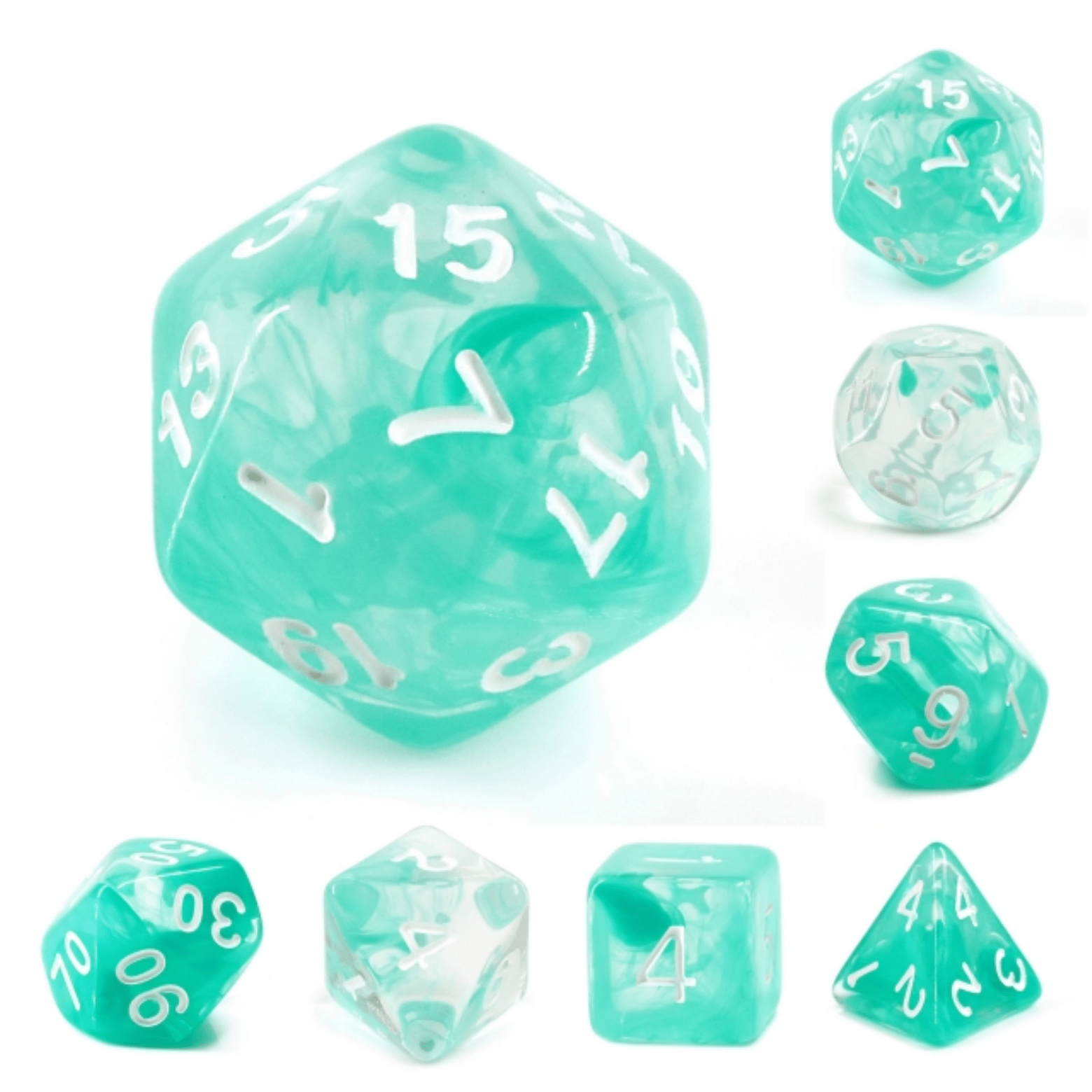 Lake Teal RPG Dice Set - Bards & Cards