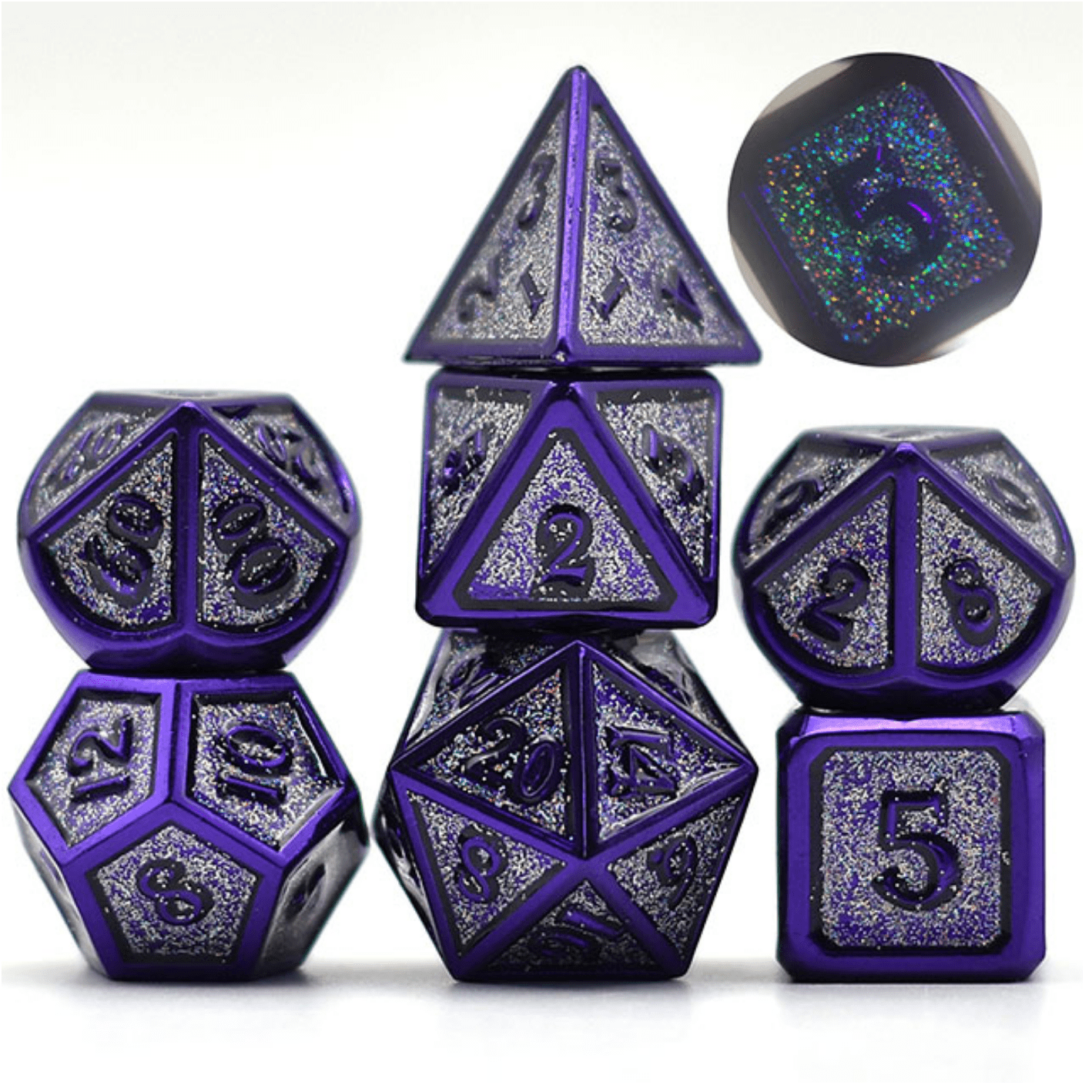 Grape Jelly - Metal RPG Dice Set - Bards & Cards