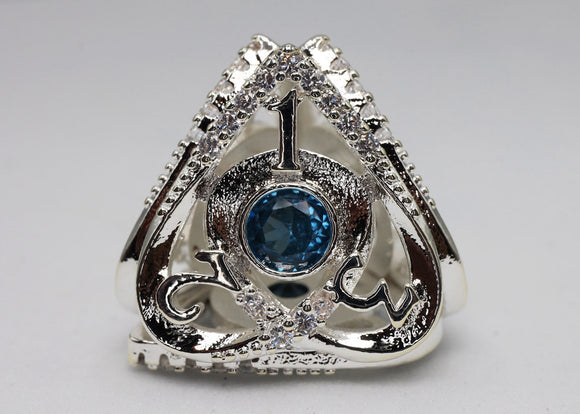 Hollow Hearts: Jeweled Sterling Silver - Premium RPG Metal Dice Set - Bards & Cards