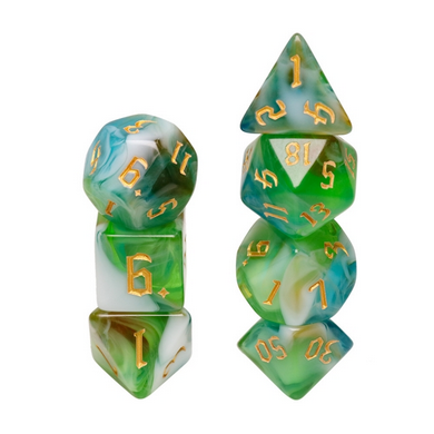 Spring Breeze RPG Dice Set - Bards & Cards