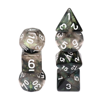 Glow in the Dark Storm Chaser RPG Dice Set - Bards & Cards