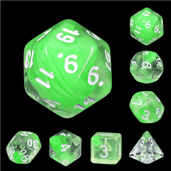 Summer Limes RPG Dice Set - Bards & Cards