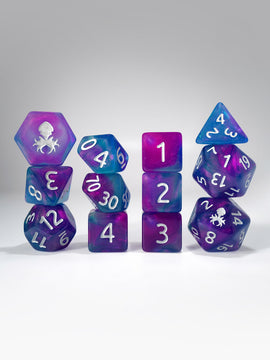 Kraken PRAWJECT 12 pc Acrylic TTRPG Dice Sets - Bards & Cards