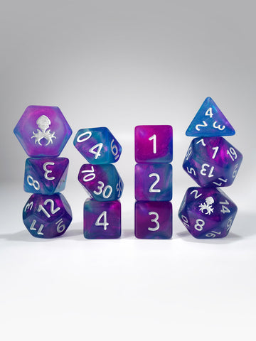 Kraken PRAWJECT 12 pc Acrylic TTRPG Dice Sets - Bards & Cards