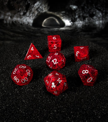 Kraken Dice Cracked Glass 7pc Dice Set - Bards & Cards