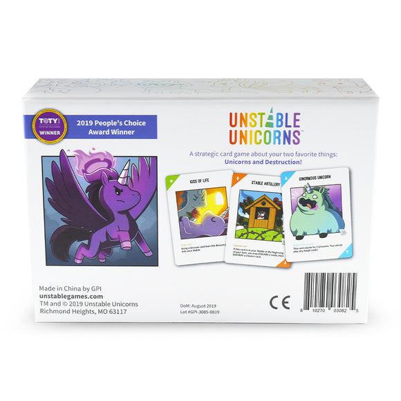 Unstable Unicorns - 2019 People’s Choice Award for Toy of the Year - Bards & Cards