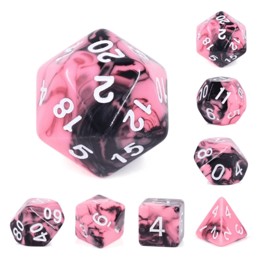 Watermelon Cream RPG Dice Set - Bards & Cards