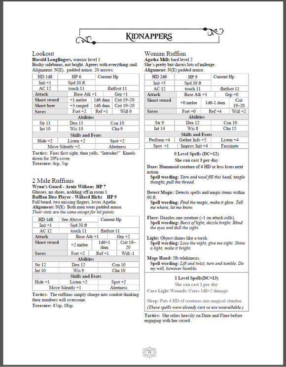 Date Night Dungeons - Rescue of the Blackthorn Clan (Color Edition) - Bards & Cards