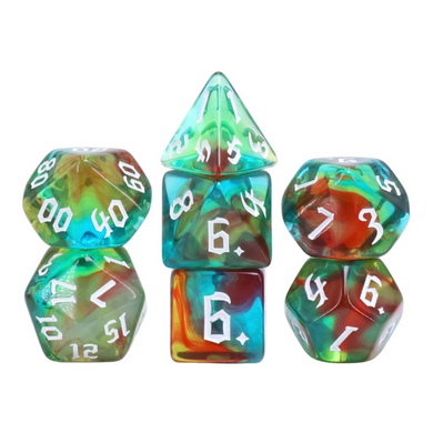 Wind Elves RPG Dice Set - Bards & Cards