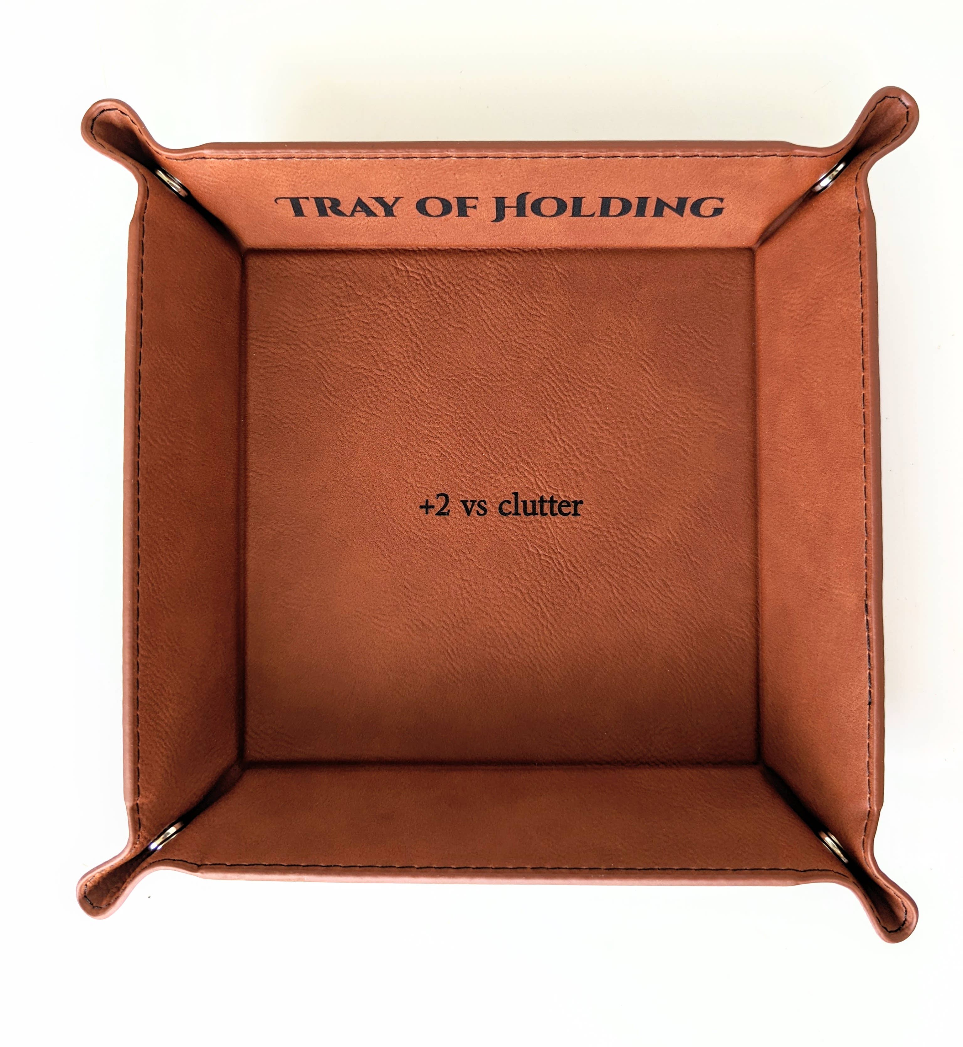 NTSD Gaming and Bookish Goods - Tray of Holding - Vegan Leather Catchall Rolling Tray - Bards & Cards