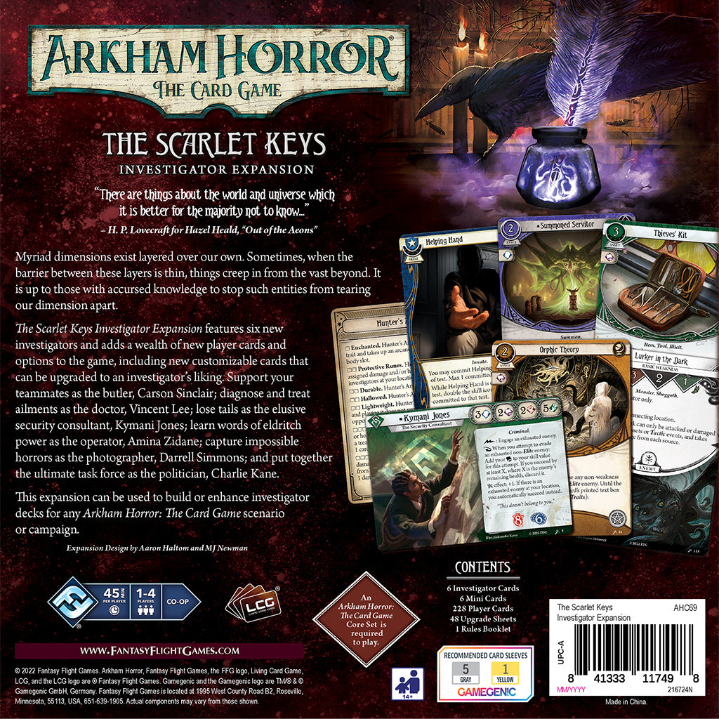 Arkham Horror LCG: The Scarlett Keys Investigator Expansion - Bards & Cards