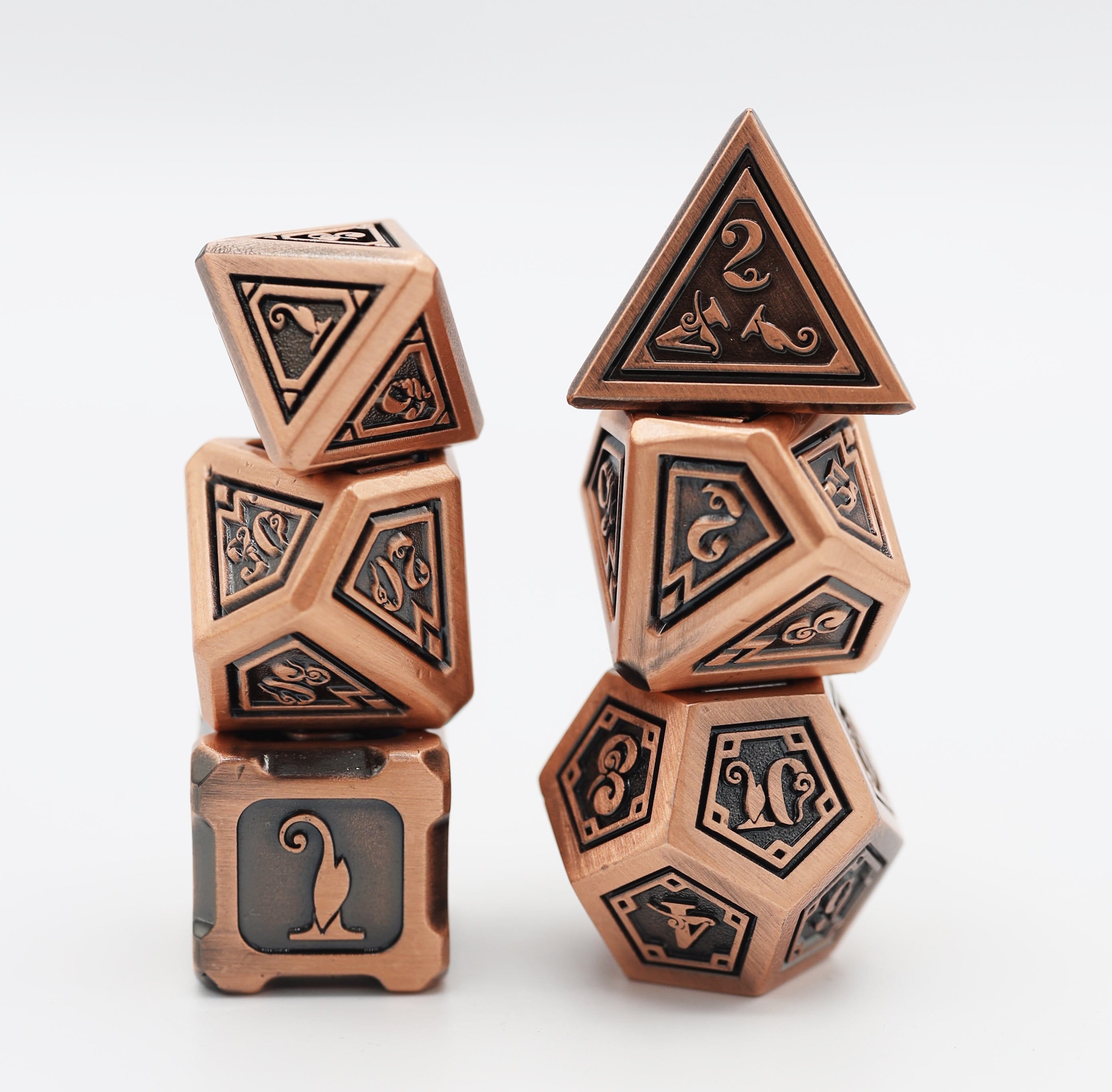 Alchemist Metals: Copper - Metal RPG Dice Set - Bards & Cards