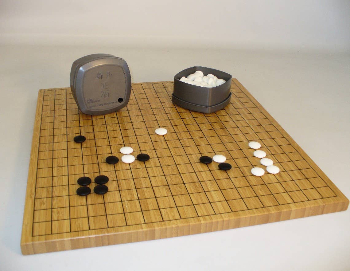 GO - Bamboo GO Board with 7mm Stone Set - Bards & Cards