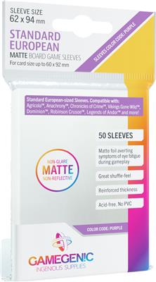 Gamegenic MATTE Sleeves: Standard European (62 x 94 mm) - Bards & Cards