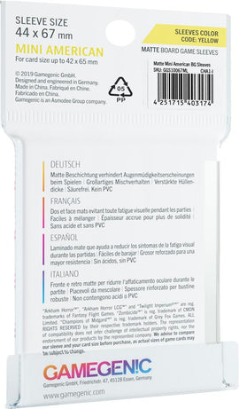 Gamegenic MATTE Sleeves: Mini American (44 x 67 mm) - Bards & Cards