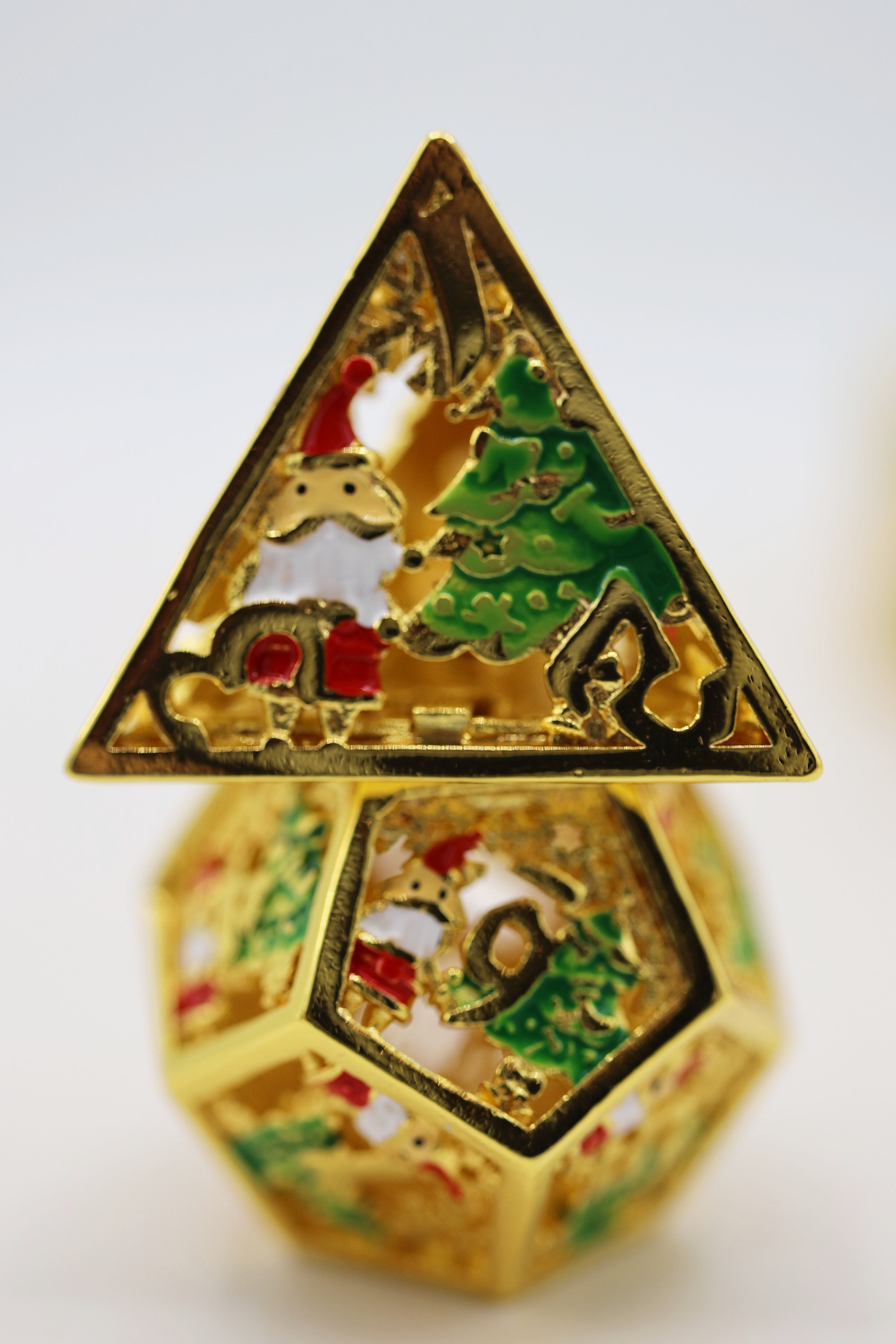 Golden Wonderland - Metal RPG Dice Set - Bards & Cards