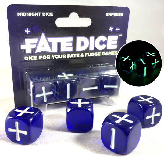 Fate Core Dice: Midnight Dice - Bards & Cards