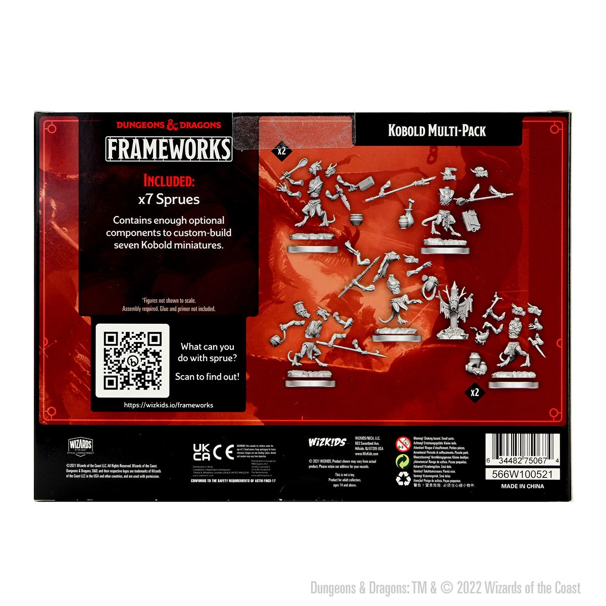 Dungeons & Dragons Frameworks: W01 Kobold Multi-Pack (7 Miniatures) - Bards & Cards