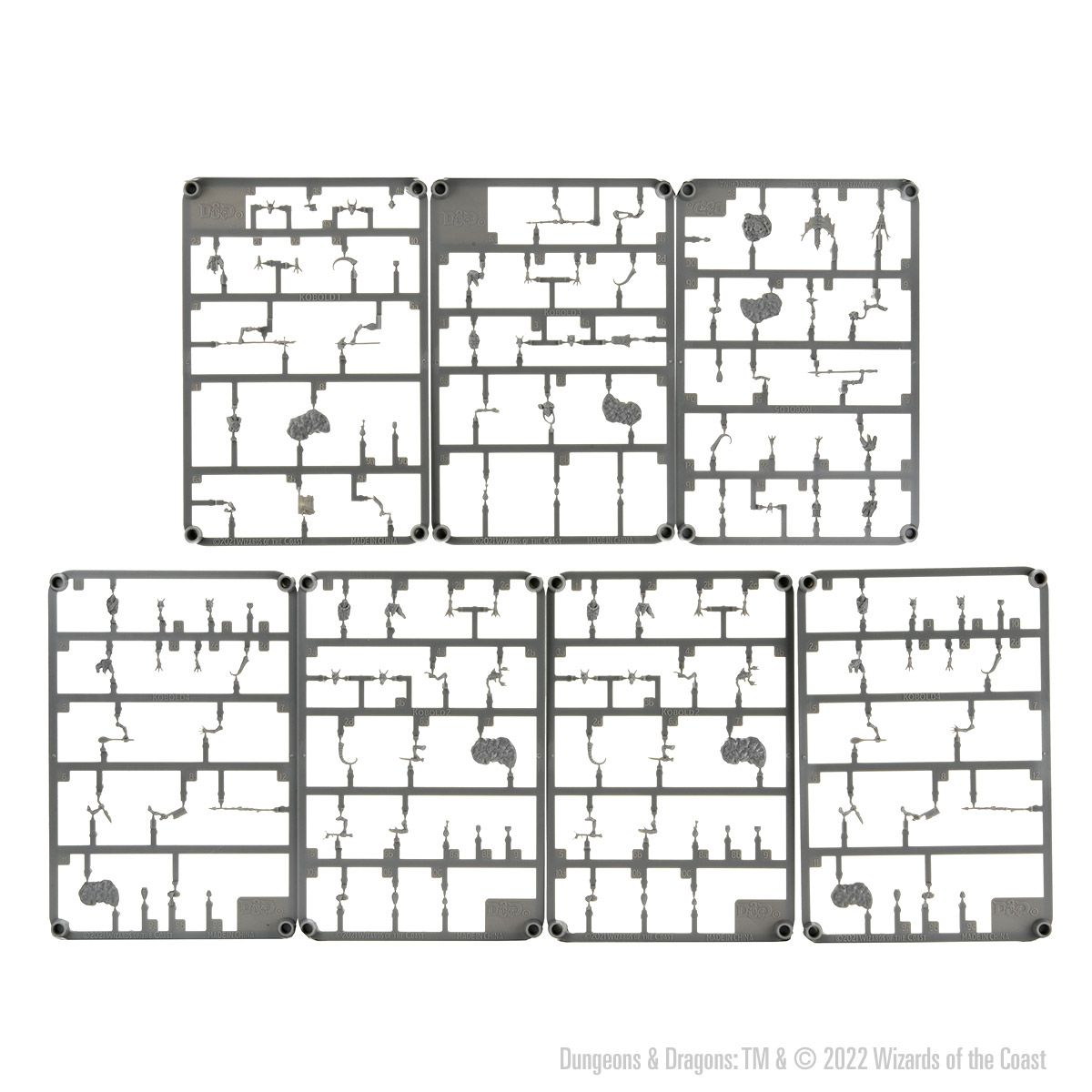 Dungeons & Dragons Frameworks: W01 Kobold Multi-Pack (7 Miniatures) - Bards & Cards