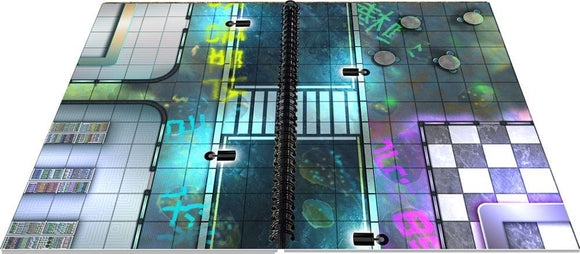 Battle Mats: Giant Book of CyberPunk Battle Mats - Bards & Cards