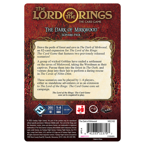 Lord of the Rings LCG: The Dark Mirkwood Scenario Expansion - Bards & Cards