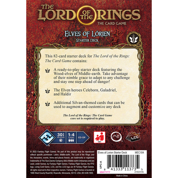 Lord of the Rings LCG: Elves of Lorien Starter Deck - Bards & Cards