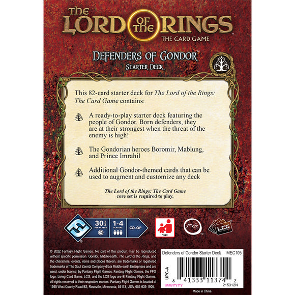 Lord of the Rings LCG: Defenders of Gondor Starter Deck - Bards & Cards