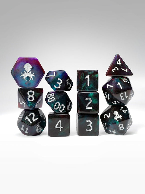 Kraken PRAWJECT 12 pc Acrylic TTRPG Dice Sets - Bards & Cards